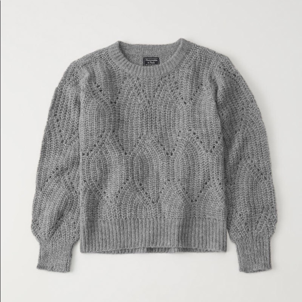 Abercrombie LOFTY PUFF SLEEVE CREW SWEATER